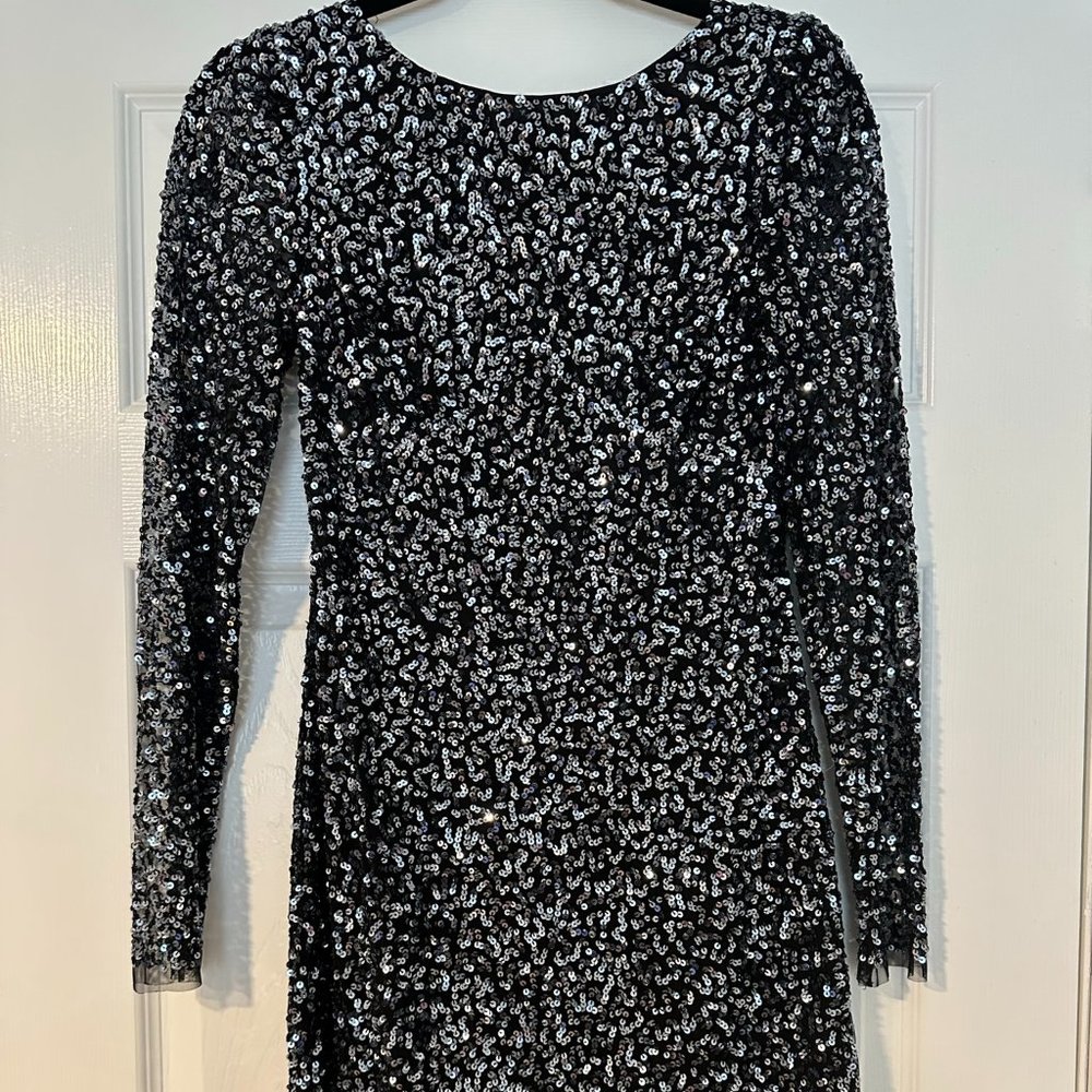 Solid Sequin, Bodycon, Cocktail Dress - image 3